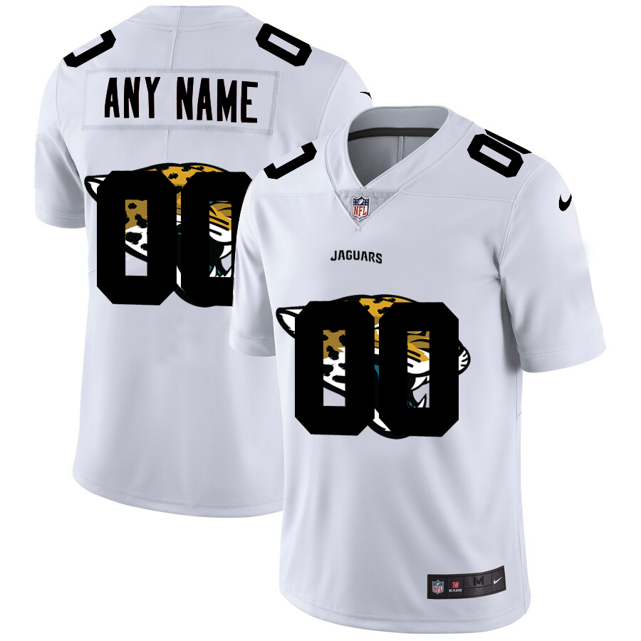 Wholesale Jacksonville Jaguars Custom White Men Nike Team Logo Dual Overlap Limited NFL Jersey->customized nfl jersey->Custom Jersey